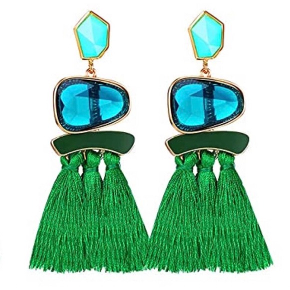 unknown Jewelry - Jewel Tassel Drop Earrings